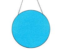 Solid color light blue Stained Glass Sun Catcher for Window Garden Hanging Suncatchers Balcony Decor Gift 6in（15cm）