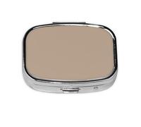 Solid Color Light Brown Square Pill Box Lightweight and Portable, with 2 Plastic Inserts, Suitable for Carrying in Pockets or Wallets.