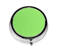 Solid Color Light Green Round Pill boxï¼ŒPill Boxï¼Œ Portable On-The-Go Pocket Pharmacy,