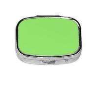 Solid Color Light Green Square Pill Box Lightweight and Portable, with 2 Plastic Inserts, Suitable for Carrying in Pockets or Wallets.