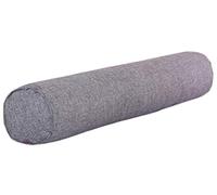 Solid Color Long Round Pillow - Cotton Linen Cover Washable Bolster Neck Pillow with Feather Cotton Pillowcase Ideal for Bed Sofa Foot & Leg Rest Comfortable Support