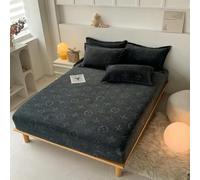 Solid Color Milk Pile Bed Hat Fallai Fleece Sheets Autumn Winter with Wool Thickened Warm Skin Bedspread