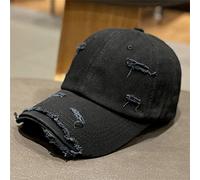 Solid Color Old Ripped Peaked Cap Female Spring and Summer All-Match Street Shade Curved Brim Baseball Cap