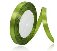 Solid Color Olive Green Satin Ribbon, 3/8 Inches x 25 Yards Fabric Satin Ribbon for Gift Wrapping, Crafts, Hair Bows Making, Wreath, Wedding Party Decoration and Other Sewing Projects
