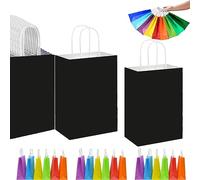 Solid Color Party Gift Bags for Kids (Midnight Black-Handle)