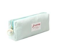 Solid Color Pencil Case Cute Aesthetic Student Pen Case Pouch Women Girls Cosmetic Bag Make Up Purse (Pure Green)