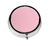 Solid Color Pink Round Pill boxï¼ŒPill Boxï¼Œ Portable On-The-Go Pocket Pharmacy,