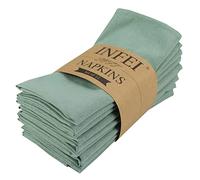 Solid Color Polyester Linen Blended Dinner Cloth Napkins - Set of 12 (40 x 40 cm) - For Events & Home Use (Sage Green)