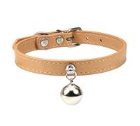 Solid Color PU Leather Adjustable Cat Collar With Bell For Shiba Inu Pug Chihuahua Poodle Yorkshire Terrier,P,S1