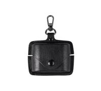 Solid-Color PU Leather Case for Sony WF-1000XM6 Earbuds, Stylish Protective Carrying Cover with Snap-On Design, Shockproof Drop-Resistant Hard Shell Charging Case Protector (Black)