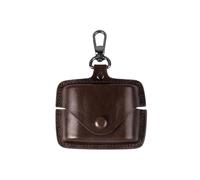 Solid-Color PU Leather Case for Sony WF-1000XM6 Earbuds, Stylish Protective Carrying Cover with Snap-On Design, Shockproof Drop-Resistant Hard Shell Charging Case Protector (Brown)