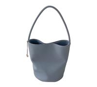 Solid Color PU Leather Shoulder Bag For Women Large Capacity Bucket Bag Korean Handbag For Travel Casual Shopping Large Capacity Underarm