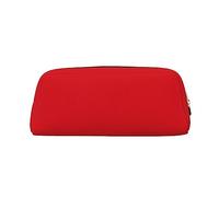 Solid color red Print Pencil Case, Pencil Pouch with Zipper, Portable Stationery Organizer pencil bag - Office Travel, Gold, One Size, Art Deco