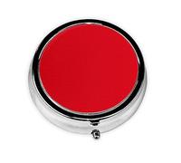 Solid Color red Round Pill boxï¼ŒPill Boxï¼Œ Portable On-The-Go Pocket Pharmacy,