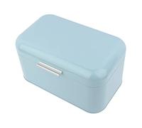 Solid Color Retro Metal Bread Bin Box Large Capacity Kitchen Storage Container (Blue)