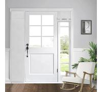 Solid Color Room Darkening Side Door Curtain - 12W x 80L Inches Greyish White Window Covering for Glass Doors, 1 Panel with Tie-Up Shade, Light Filtering Sidelight Curtains for Entryway & Patio".