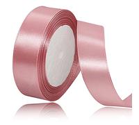 Solid Color Rose Pink Satin Ribbon, 1 Inches x 25 Yards Fabric Satin Ribbon for Gift Wrapping, Crafts, Hair Bows Making, Wreath, Wedding Party Decoration and Other Sewing Projects