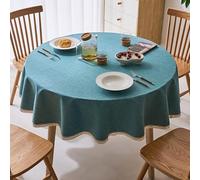 Solid Color Round Tablecloth,Imitation Cotton and Linen, Breathable,Wrinkle-Resistant and Wear-Resistant,Suitable for Various Tabletops Such as Restaurants, Desks,and Counters(Darkgreen,140cm)