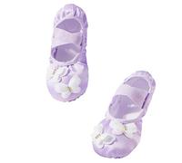 Solid Color Satin Face Dance Shoes for Medium and Large Children, No Lace-up Bow Soft-Soled Girls' Practice Shoes, Princesses Body Training