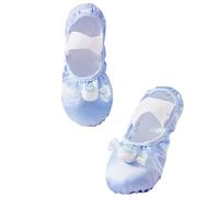 Solid Color Satin Face Dance Shoes for Medium and Large Children, No Lace-up Candy Cartoon Soft-Soled Girls' Practice Shoes, Princesses Body Training