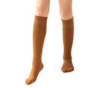 Solid Color Seamless Socks Kids Child Knitted Soccer Socks Knee High Tube Socks Toddler Girls Socks Cute Sport Stocking For Boys Girls Daily School Socks (Coffee, 3-8 Years)