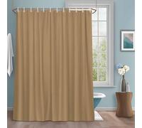 Solid Color Shower Curtain with 12 Hooks Khaki Waterproof Fabric Shower Curtains Sets for Bathroom Bath Decorations, Machine Washable, 66"x72"