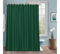 Solid Color Shower Curtain with 12 Hooks Sea Green Waterproof Fabric Shower Curtains Sets for Bathroom Bath Decorations, Machine Washable, 66"x72"
