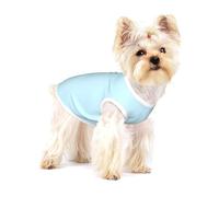 Solid Color Small Fresh Medium Stretchy Dog T-Shirts Soft Cool Sleeveless Stripe Vests Breathable Clothes for Puppy Kitty Cats Small.
