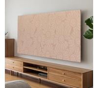 Solid Color Smile Pattern Stretch Fabric TV Display Protector Dust Cover, Modern Simple LCD TV Screen Protector, Universal TVs Dustproof Decorative Cover with Elastic- Beige|| 100inch