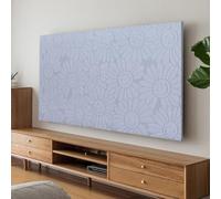 Solid Color Smile Pattern Stretch Fabric TV Display Protector Dust Cover, Modern Simple LCD TV Screen Protector, Universal TVs Dustproof Decorative Cover with Elastic- Light Gray|| 55-60inch