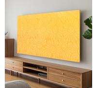 Solid Color Smile Pattern Stretch Fabric TV Display Protector Dust Cover, Modern Simple LCD TV Screen Protector, Universal TVs Dustproof Decorative Cover with Elastic- Yellow|| 80-85inch
