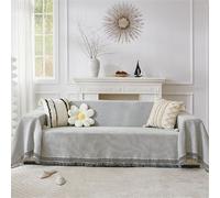Solid Color Sofa Cover Blanket Multi-Use Protector for 1-4 Seater Sofas Universal Cat & Dog Scratch Resistant Throw Cozy Foulard 180x260cm Gray