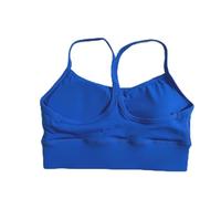 Solid Color Soft Cross Back Y shape Women Fitness Bra Tights Yoga Vest High Strength Shockproof Gym Sports Top with Chest Pad Electric Blue