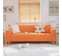 Solid Color Soft Microfiber Sofa Slipcover Elastic Full Wrap Couch Protector Thick Anti-Scratch Loveseat Covers for Living Room Fits 35"-55" Furniture