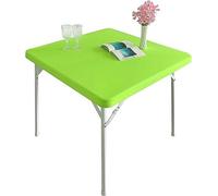 Solid Color Square Elastic Edge Tablecloth Home Decoration Accessory for Dining Table Lime Green Fits 80x80cm Tables Perfect for Stylish Dining Decor