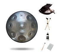 Solid Color Steel Tongue Drum, Hand Forged, Multi-Color Optional, 9 Tone 10 Tone 11 Tone 12 Tone, 22 Inch Alloy Drum Body, Deep Quenching, Within ±5 Tone. Yoga Meditation,Silver,9 Tone