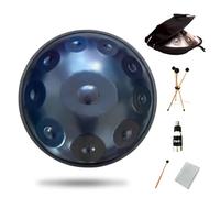 Solid Color Steel Tongue Drum, Hand Forged, Multi-Color Optional, 9 Tone 10 Tone 11 Tone 12 Tone, 22 Inch Alloy Drum Body, Deep Quenching, Within ±5 Tone. Yoga Meditation,Blue,10 Tone