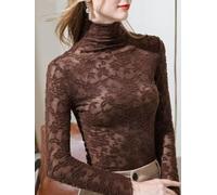 Solid Color Stretchy Half Neck for top for Yoga Cycling Solid | Solid color design, half high collar, long sleeves, breathable polyester, summer casual wear