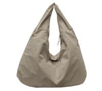 Solid Color Textured Drape Tote Bag - Nylon Laptop Bag | Large Capacity Tote Bag for Women, Nylon Draped Shoulder Bag, College Tote Bags, khaki, Se référer à la description