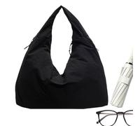 Solid Color Tote Bag - Fashion Shoulder Bag | Large Capacity Tote Basg For Women | Nylon Textured Draped Shoulder Bbag Suitable For College Daily Travel Shopping Use