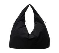 Solid Color Tote Bag, Large Capacity Nylon Shoulder Bag for Women, Fashion Draped Texture Purse, Lightweight Soft Tote for College, Travel, Work, Daily Use, 1 Piece