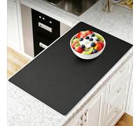 Solid Color Waterproof Kitchen Counter Mat, Thickened Cuttable Window Sill Mat for Potted Plants, Table Placemats with Non-slip Bottom(Black,L180x10cm(71x4"))