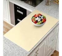 Solid Color Waterproof Kitchen Counter Mat, Thickened Cuttable Window Sill Mat for Potted Plants, Table Placemats with Non-slip Bottom(Light Yellow,L180x10cm(71x4"))