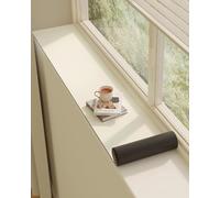 Solid Color Window Sill Mat Silicone Leather, Beige Ledge Liner Shield Anti Cat Scratch Protector, Non Slip Balcony Casement Guard Decor(140x55cm/55x22in)