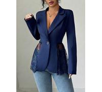 Solid Color Women for blazer Regular Length Work Suit Solid Color | for slim fit design, solid color pattern, A-line , professional office look, autumn winter wear