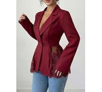 Solid Color Women for blazer Regular Length Work Suit Solid Color | for slim fit design, solid color pattern, A-line , professional office look, autumn winter wear