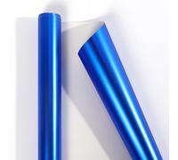 Solid Colors Matte Metallic Foil Gift Wrapping Paper Roll,Perfect for Wedding,Valentine's Day,Birthday,Christmas,Baby Shower,DIY Craft,Bouquet Packaging (Blue,43cm * 10m)