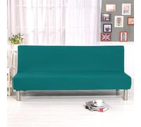 Solid Colour Armless Sofa Bed Cover Polyester Spandex Stretch Futon Slipcover Protector 3 Seater Elastic Full Folding Couch Sofa Cover fits Folding Sofa Bed without Armrests 80" x 50" in…