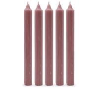 Solid Colour Dinner Candles, Pack of 5 Handmade Candles 20cm x 2cm Rustic Look Bistro Style Taper Candles (Taupe)