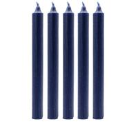 Solid Colour Dinner Candles, Pack of 5 Handmade Candles 20cm x 2cm Rustic Look Bistro Style Taper Candles (Rustic Navy)